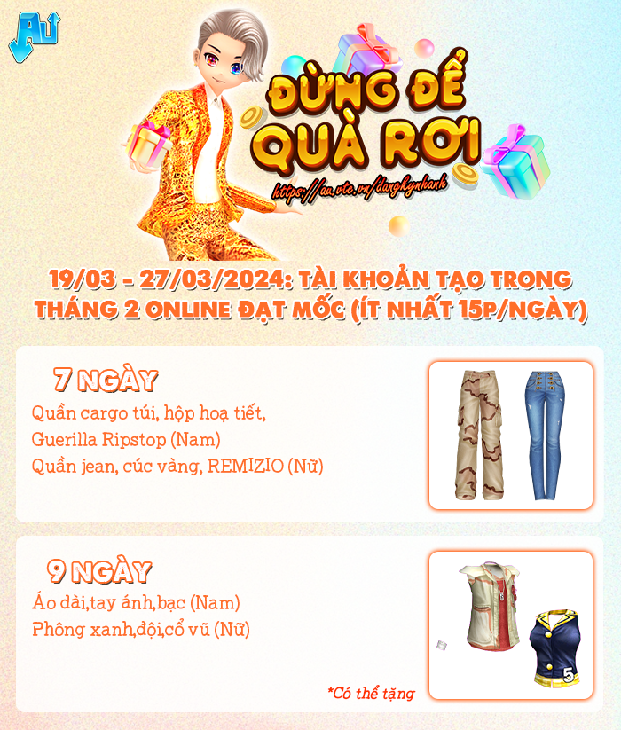 Hàng loạt gói quà vĩnh viễn trao tay khi tham gia ĐỪNG ĐỂ QUÀ RƠI tháng 3