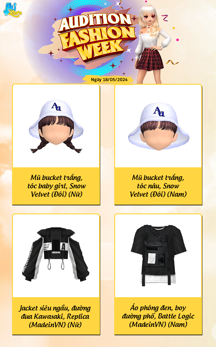 AUDITION FASHION WEEK ngày 18/05 gợi ý set đồ trẻ trung hết ý