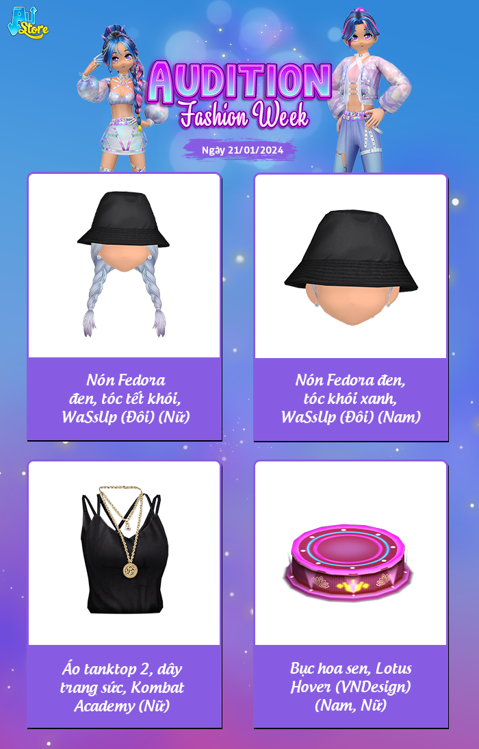8 item chốt sổ AUDITION FASHION WEEK tháng 1 có gì đặc biệt
