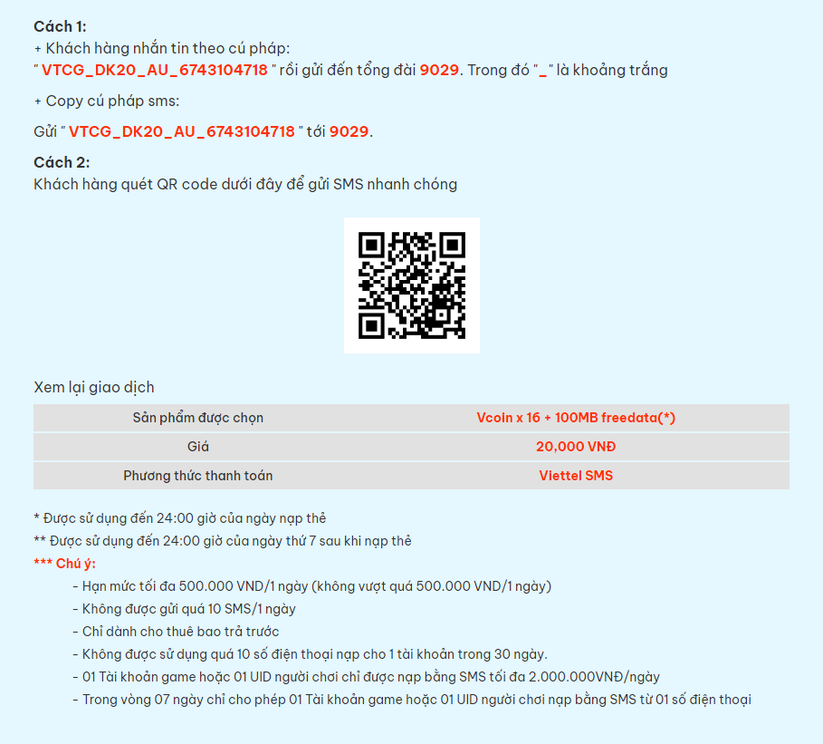 [Hướng dẫn tân thủ] Các phương thức nạp Vcoin