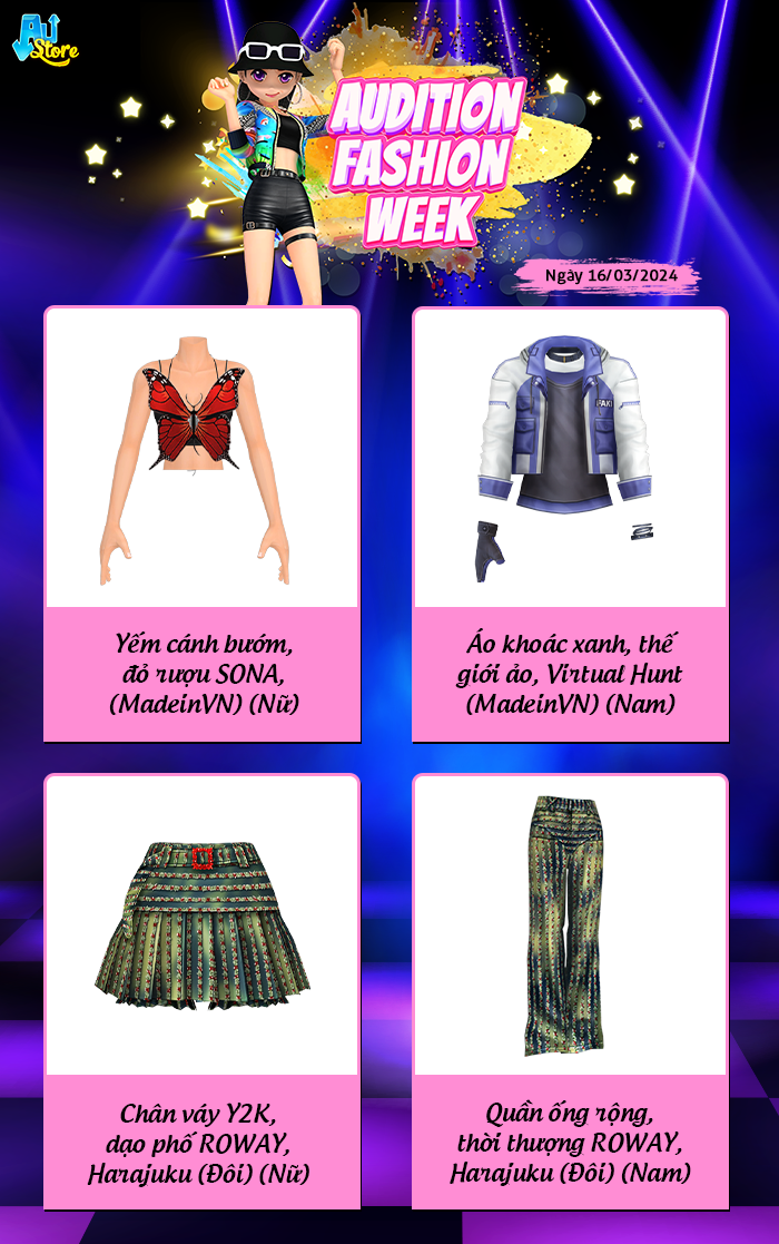 Tiếp nối chuyên mục thời trang y2k với gian hàng AUDITION FASHION WEEK ngày thứ sáu