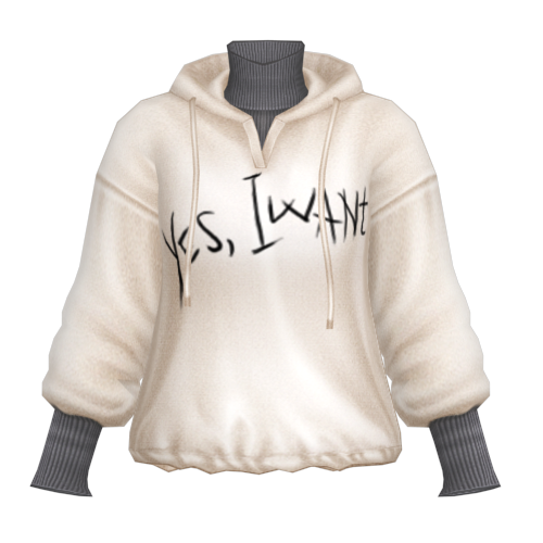 Hoodie mix áo len, cổ lọ, Yes I want 7 ngày