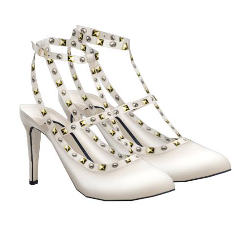 Guốc trắng, nạm đinh Valentino 30 ngày