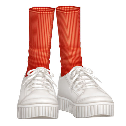 Sneaker trắng, cổ thấp tất cam Machiko (đôi) 30 ngày