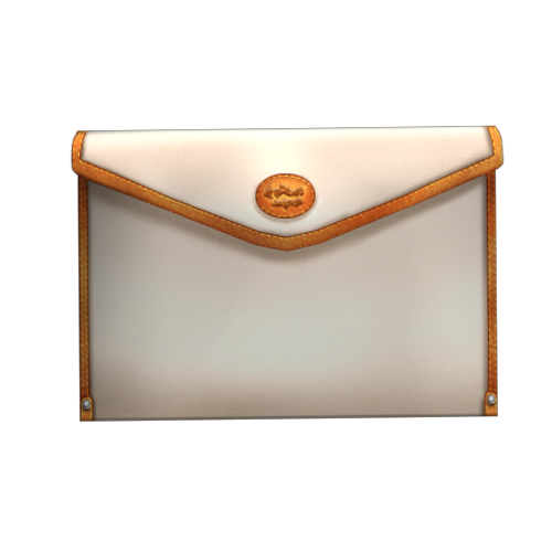 Clutch trắng,da bóng 30 ngày